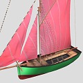 boat wooden boat sailing boat sail mast sail 3d model