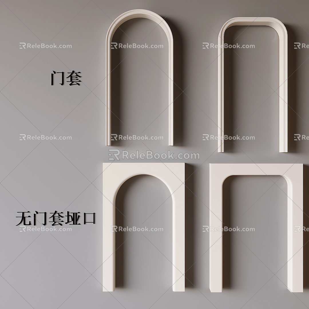 Door Cover French Style No Door Cover Pass Door Holes Arc Door Cover Arch Arc Arch Door Cover 3d model