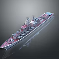 Realistic Warship Model Display With Detailed Hull Deck Weapon Systems And Scale Features 3d model