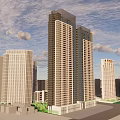 Modern High Rise Residential Buildings in Urban Cityscape With Greenery And Blue Sky