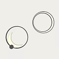 Modern Wall Sconces with Circular Design Crescent Moon Element and Illuminated Edge 3d model