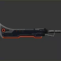 Futuristic Weapon With Sleek Design Red Accents And Metallic Finish