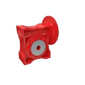 Industrial Red Mechanical Equipment Reducer Housing With Flange And Bolt Holes