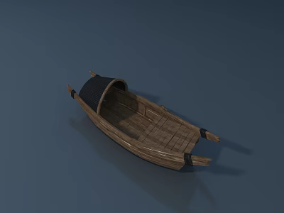Traditional Wooden Boat With Classic Design And Wooden Hull Structure 3d model