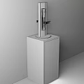Modern Smart Door Handle With Sleek Black Design On Display Stand