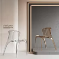 Designer Modern Elegant Dining Chairs Transparent And Gold Finish For Home Decor