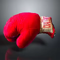 Red Boxing Glove with Textured Surface and Stitched Details Isolated on Dark Backdrop 3d model