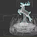 Artistic Crystal Deer Sculpture With Leaping Pose And Spiked Decorative Base