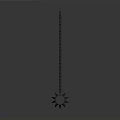 Black Chain Flail Weapon With Spiked Metal Head And Long Chain