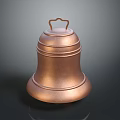 Classic Copper Metal Bell With Traditional Design And Smooth Surface Handle 3d model