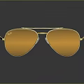 Aviator Style Sunglasses With Gold Frame And Orange Lenses For Daily Use