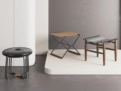 Antique Style Low Stool Solid Wood Low Stool Low Stool Low Stool Low Stool of Silent Style Nordic Low Stool 3d model