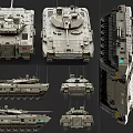 Military Tank Weapon Detailed Views From Different Angles Including Front Rear Side Top