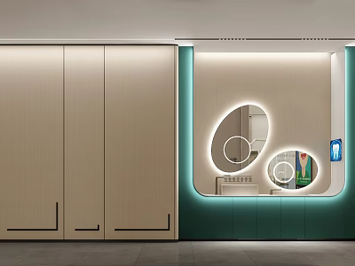 Modern Hospital Outpatient Clinic Interior With Green Accents And Lighting 3d model