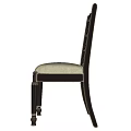 Elegant Dining Chair With Dark Wooden Legs Light Upholstered Seat And Curved Backrest Design