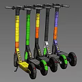 Colorful Electric Scooters With Various Bright Hues And Modern Urban Design