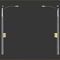 Urban Street Lamps Design With Traffic Lights And Metal Poles On Roadside