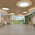 Bright Kindergarten Interior With Cartoon Decor And Play Spaces