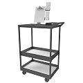 Mobile Equipment Utility Cart With Multiple Shelves And Tool Storage Organizer