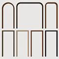 Assorted Colored Wooden Picture Frames Featuring Arch And Rectangular Shapes