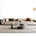 Italian Sofa Coffee Table Combination Leisure Chair Sofa Stool Combination Coffee Table Floor Lamp Side Table Leather 3d model