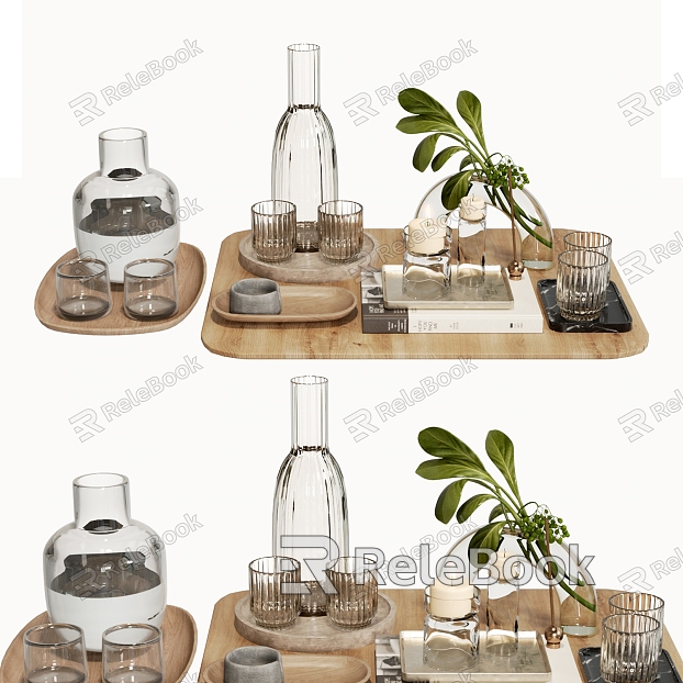 Water Cup Ornaments Water Cup Books Glass Cup Tea Set model