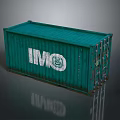 Green Shipping Container With IMO Logo For Cargo Transport And Storage 3d model