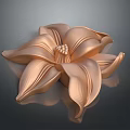 Copper Flower Shaped Ceiling Light with Intricate Petal Details for Home Interiors