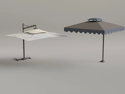 Outdoor Sunshade Designs Featuring Wall Mounted And Freestanding Models With Beige And Gray Fabric 3d model