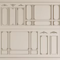 Elegant Decorative Background Wall Design With Various Panel Layouts And Ornate Moldings 3d model