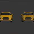 Two Yellow Sedans One Intact and One Damaged with Cracked Windshield and Scratched Body