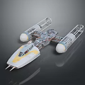 Futuristic Spaceship Design With Yellow And White Exterior And Mechanical Details