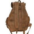 Vintage Brown Leather Backpack With Flap Closure Multiple Pockets And Buckle Design 3d model