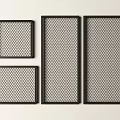 Modern Room Dividers With Grid Pattern And Black Frame In Rectangular Square Shapes 3d model