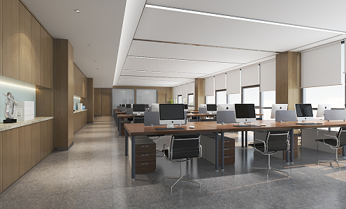 modern public office area office area 3d model