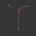Modern Outdoor Street Light Structures With Straight Pole And Curved Arm Design