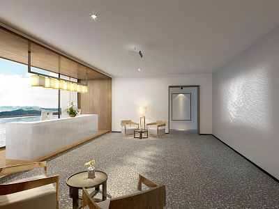 Japanese Hall Homestay Lobby Reception Hall 3d model
