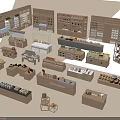 Wooden Display Shelves For Retail Store With Multi Tiered Open Counter And Various Styles