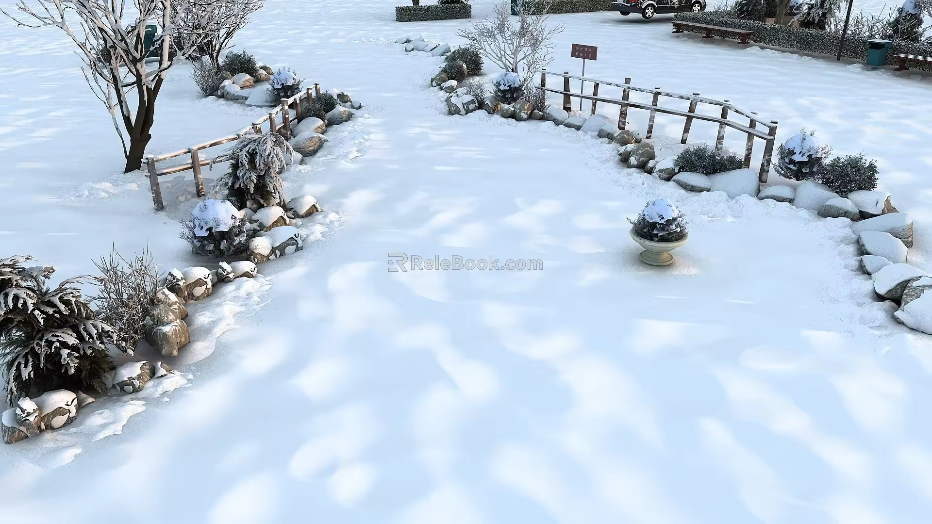 Snow scenery sketch snow scenery tree snow scenery shrub snow scenery plant snow scenery 3d model