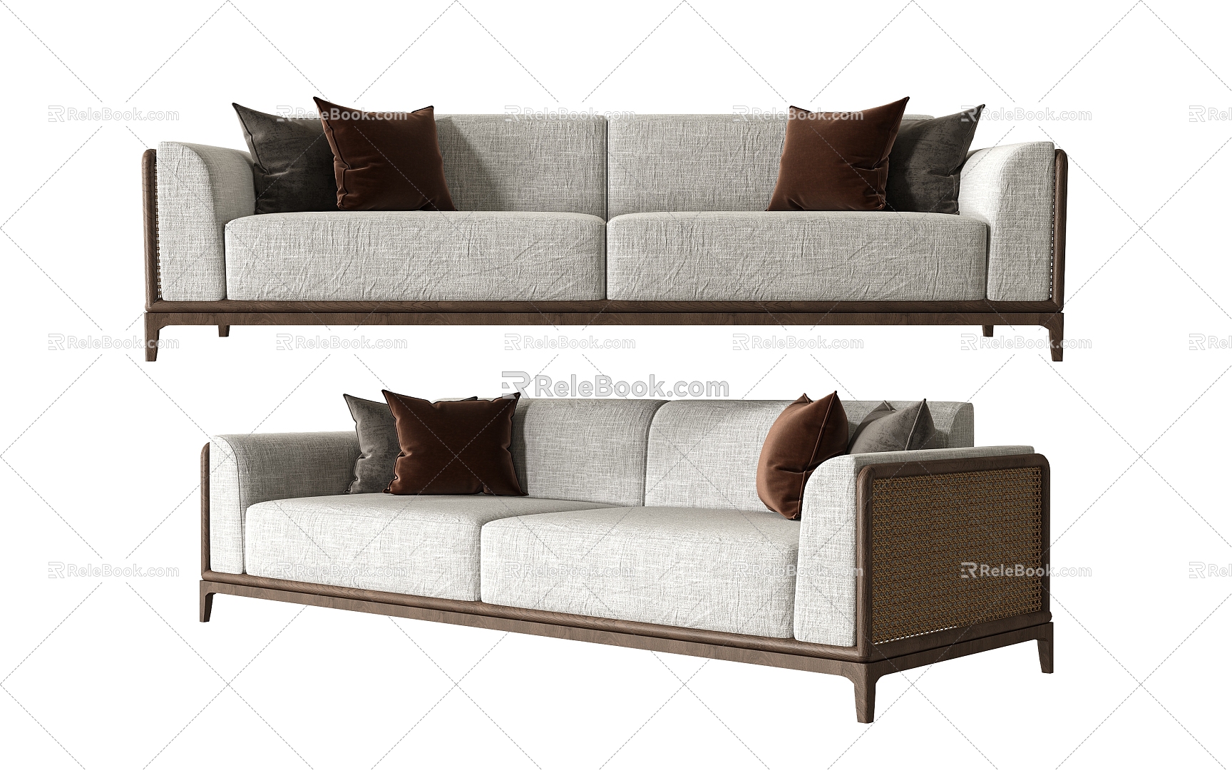 New Chinese-style Multi-person Sofa 3d model