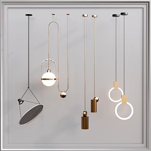 Light luxury chandelier lamp combination 3d model