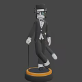 Elegant Cat Like Game Character Wearing Black Suit Top Hat And Cane