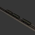 Old Green Train Freight Car on Railway Tracks with Metal Wheels and White Text Numbers