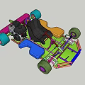 Electric Toy Go Kart With Colorful Wheels Frame Seat And Steering Wheel