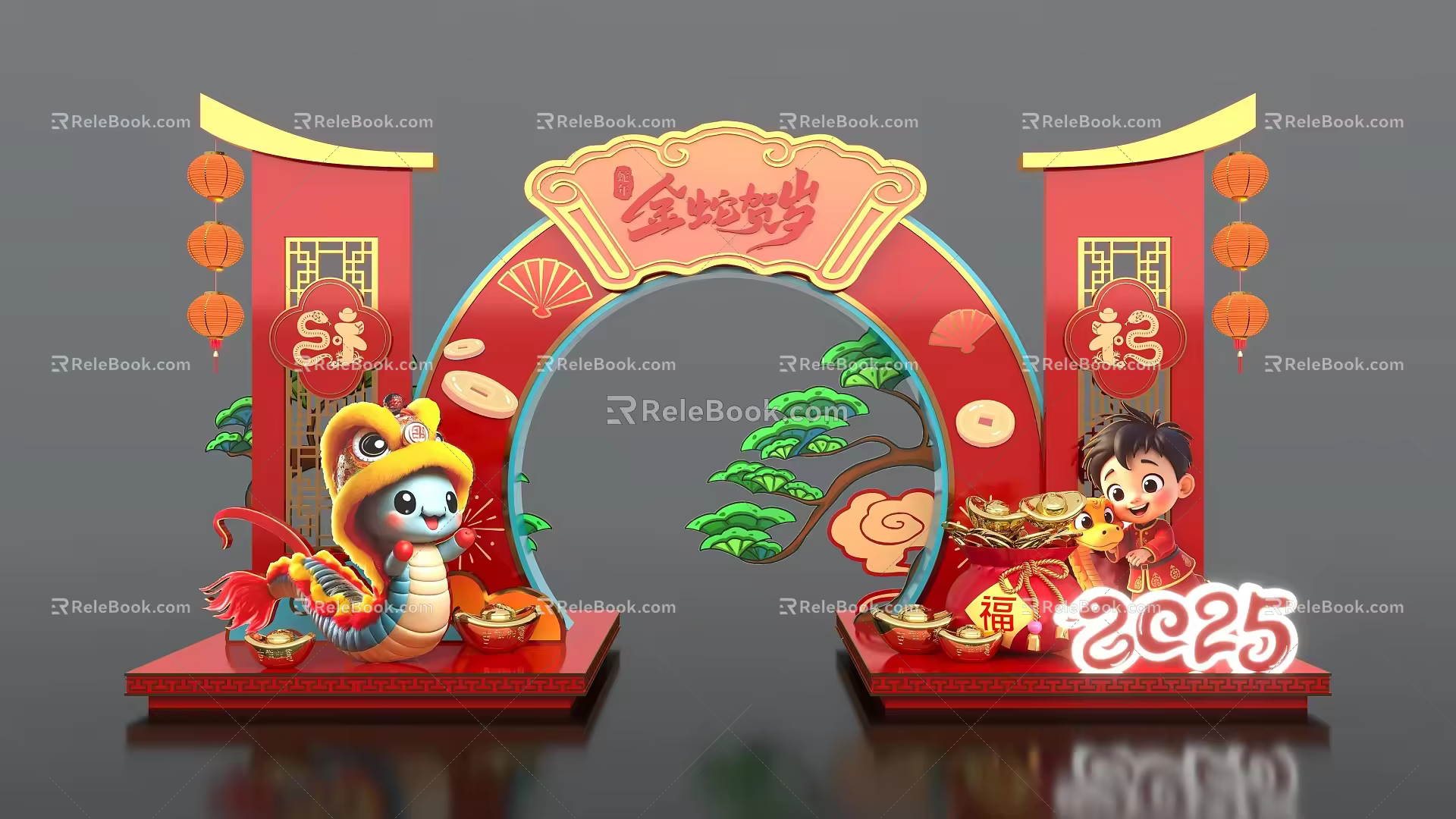 New Year Meichen Design Mall Meichen Year of the Snake Meichen 3d model