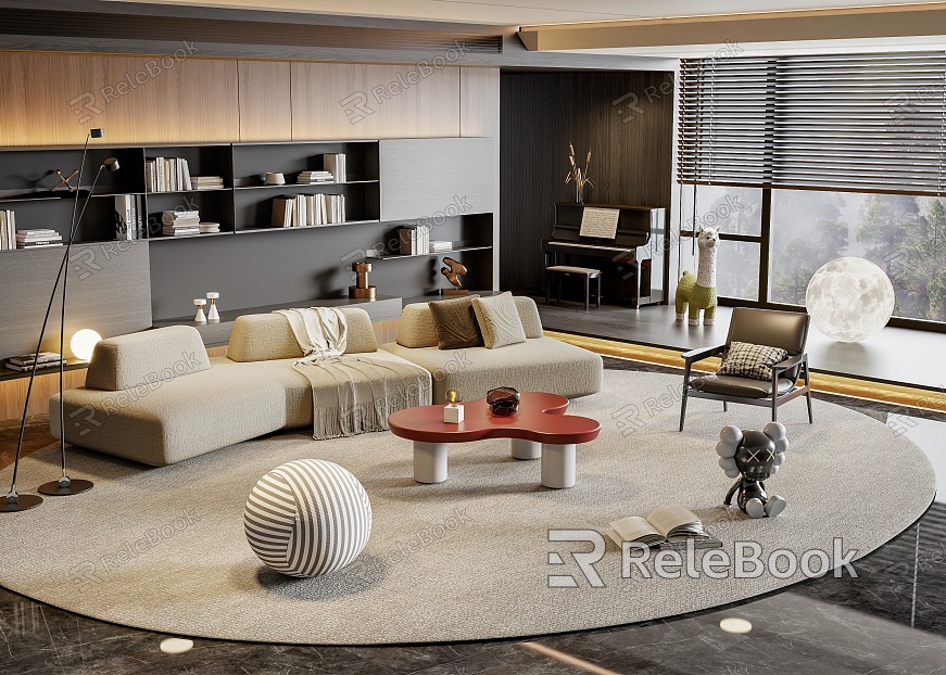 Minotti Miloti Sofa Coffee Table Combination model