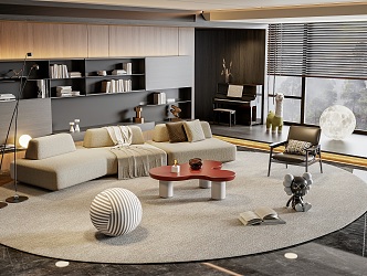 Minotti Miloti Sofa Coffee Table Combination 3d model