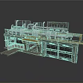Industrial Equipment System With Metal Pipes Frame And Platform Structure