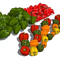 Fresh Colorful Bell Peppers in Green Red Yellow and Orange Varieties