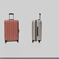 Pink and Silver Hard Shell Travel Suitcases with Trolley Handles and Wheels